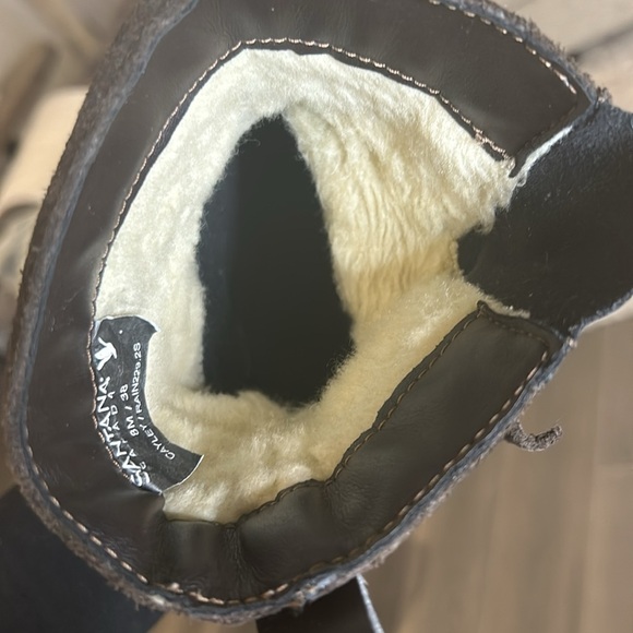 Santana Canada Waterproof Boots Cayley Suede / Rubber Brown Rain Boots Size 8 - Picture 16 of 16